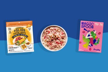 Illustration of keto snacks and cauliflower food trends of 2019