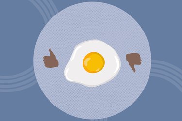 concept illustration of whether eggs are good or bad