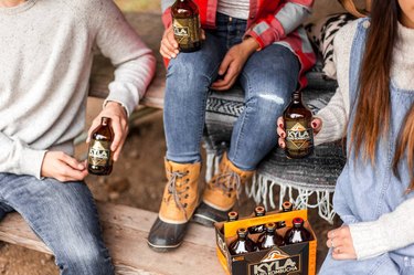 people enjoying Kyla Hard Kombucha in the winter