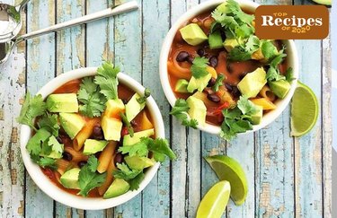 Mexican Tomato, Black Bean and Corn Pasta Soup