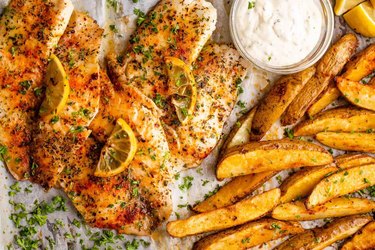 Sheet Pan Fish and Chips