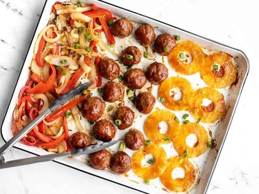 Sheet Pan BBQ Meatballs