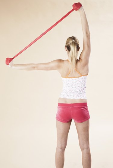 Young woman doing fitness training
